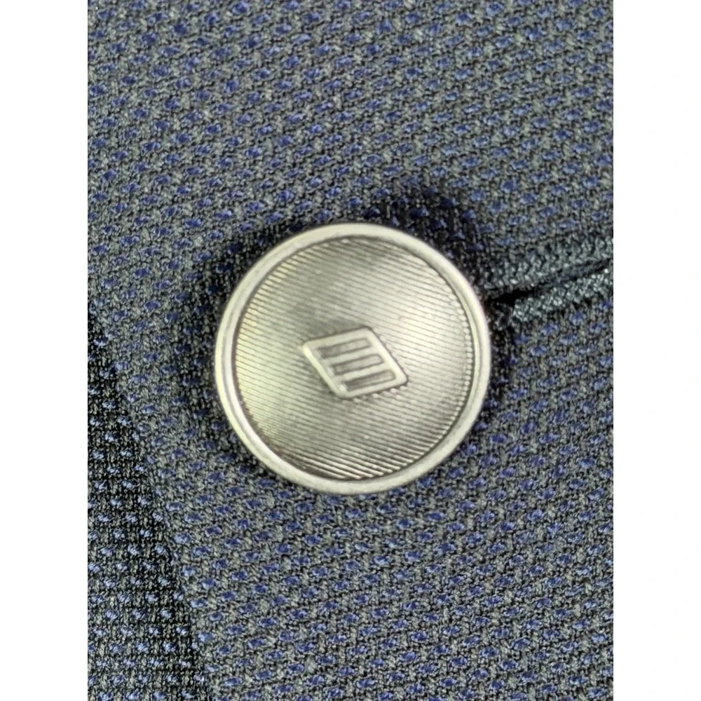 Joseph Abboud Heritage Blazer Men 46R Navy Blue Reda Wool Executive Fit Hopsack